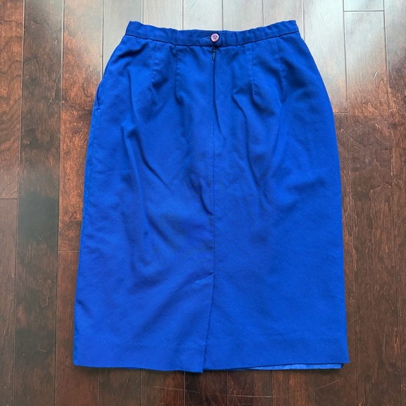 Pendleton Women's Vintage 100% Wool Skirt Size 8 Petite Preppy Academia Blue - Picture 5 of 7